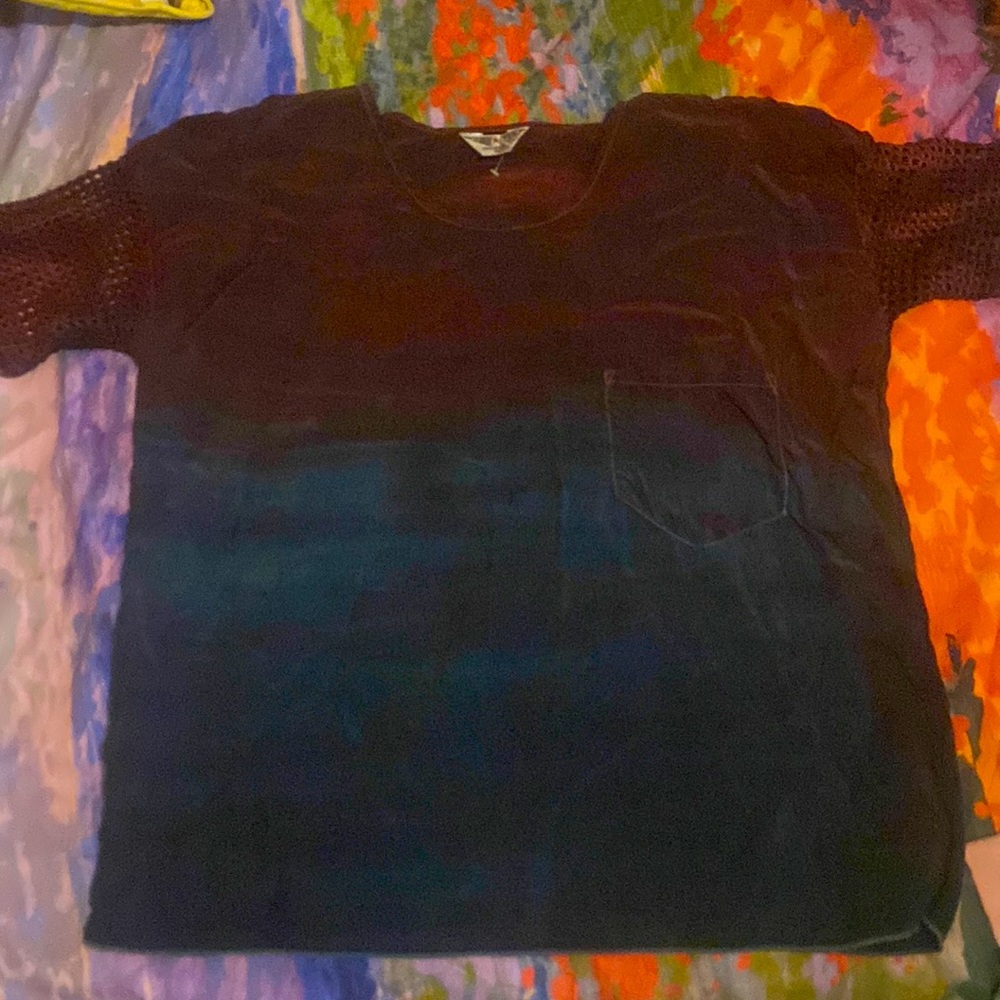 Sz small Hard Tail oversized top with mesh sleeves